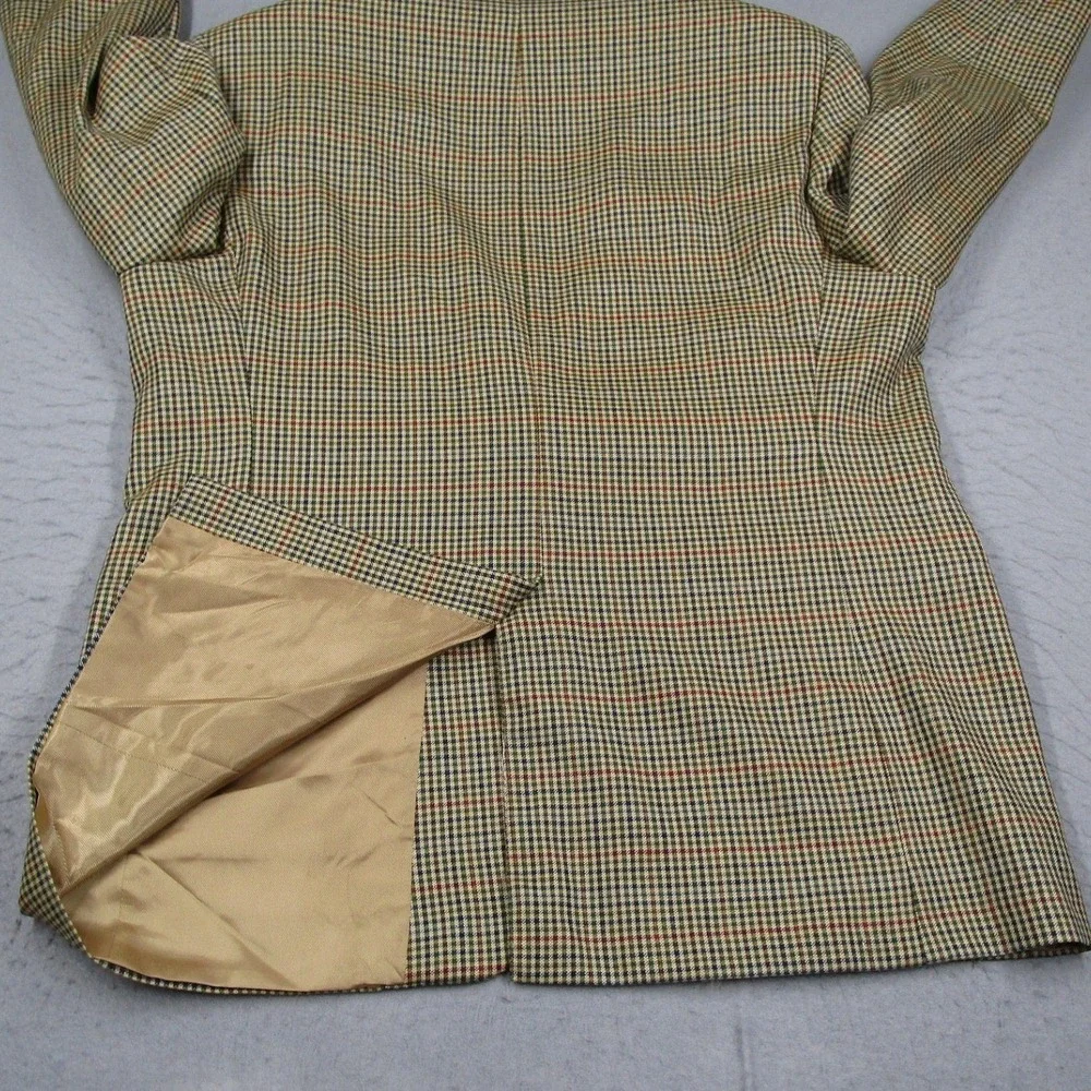 Burberry London Kensington Wool Silk Blazer Sport Coat 44R Gun Club Check Plaid - Picture 6 of 16